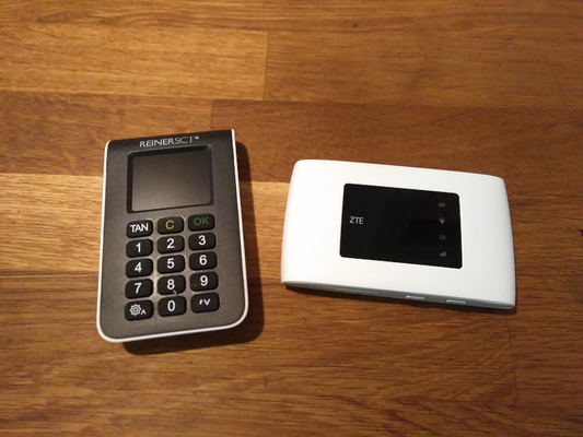 photo of two small electronic
devices